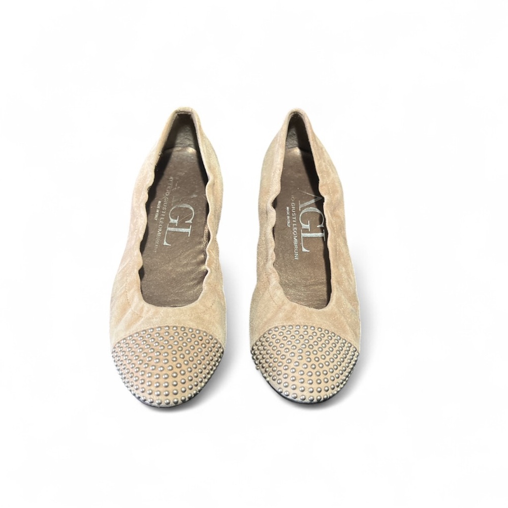 AGL Beige Studded Flats